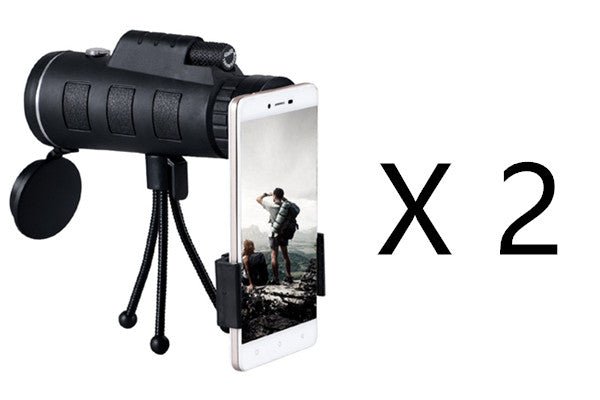 Télescope monoculaire 40x60 avec boussole et trépied pour téléphone