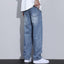 Fleece Lined Retro Straight Leg Jeans for Men