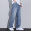 Fleece Lined Retro Straight Leg Jeans for Men