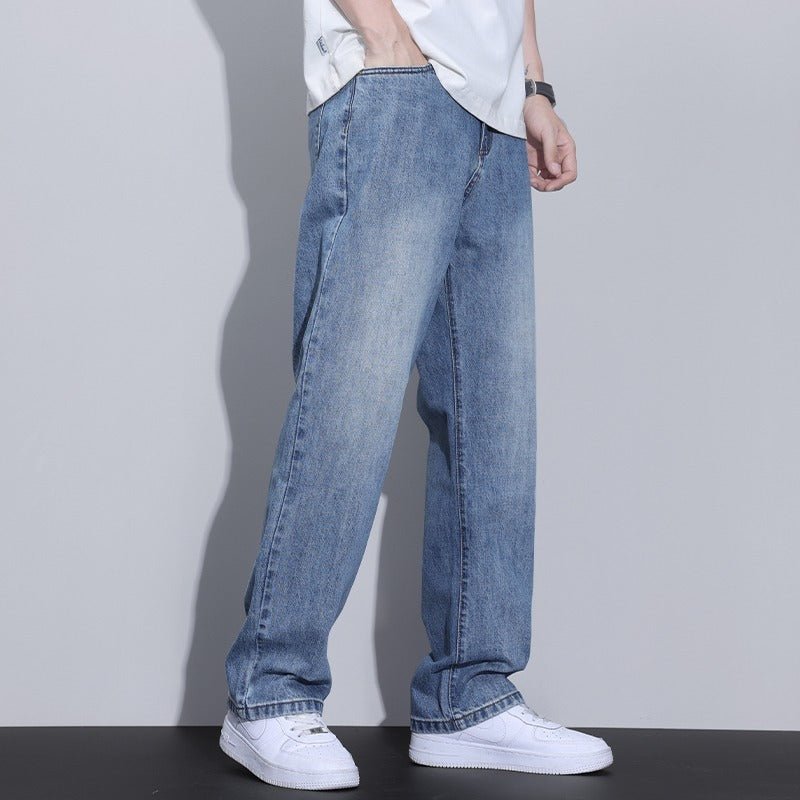 Fleece Lined Retro Straight Leg Jeans for Men