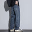 Fleece Lined Retro Straight Leg Jeans for Men