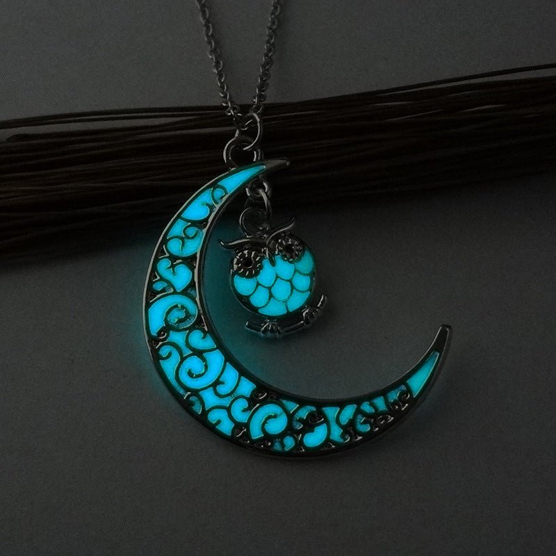 Glowing Pendant Necklace with Silver Plated Chain