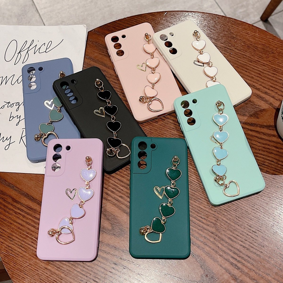 Love Chain Phone Case - Bronzing Hollow, Drop Resistant