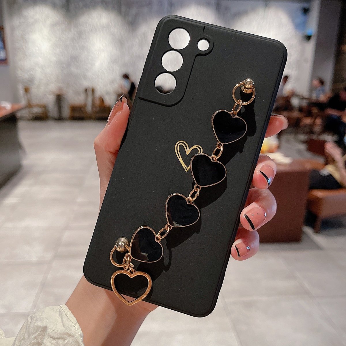 Love Chain Phone Case - Bronzing Hollow, Drop Resistant