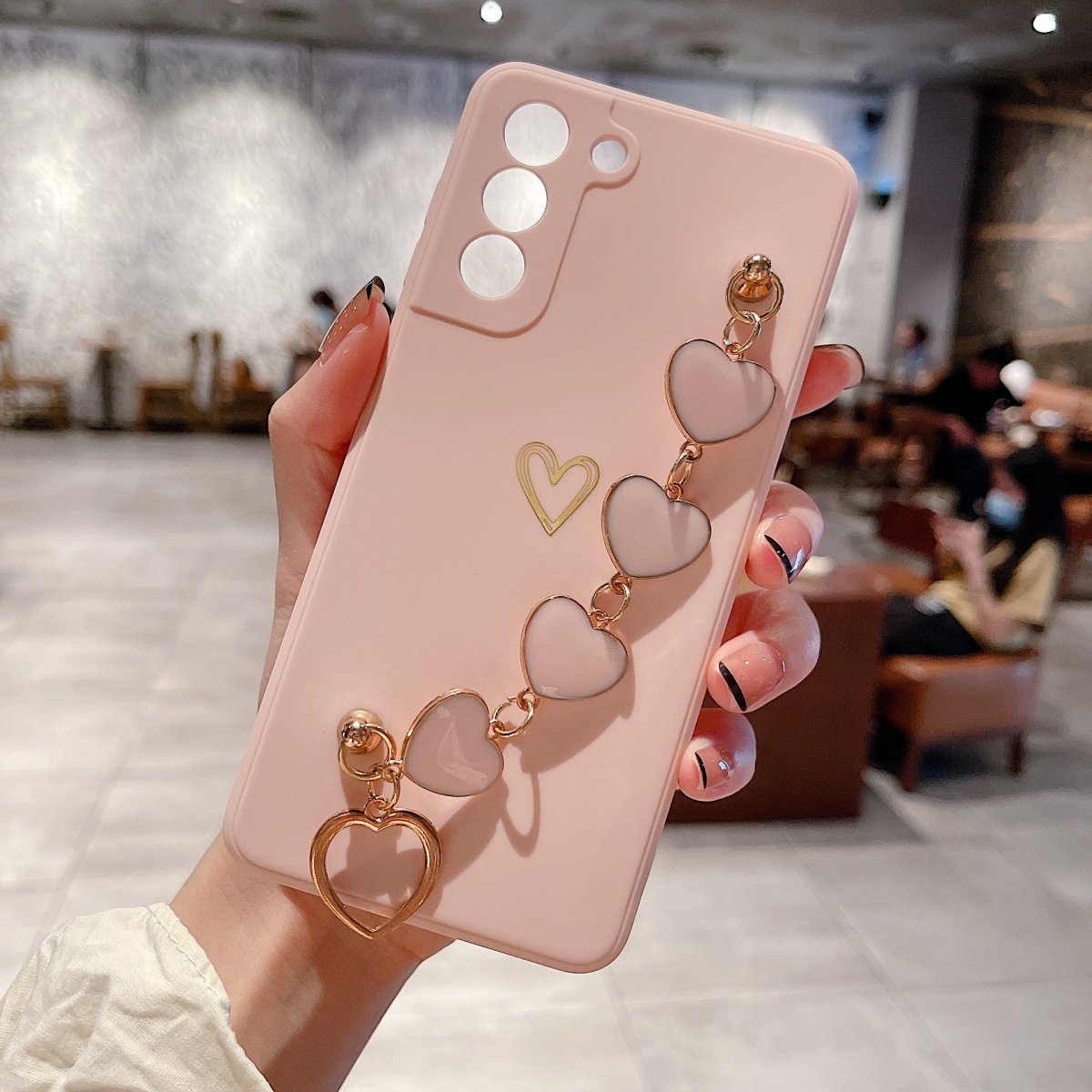 Love Chain Phone Case - Bronzing Hollow, Drop Resistant