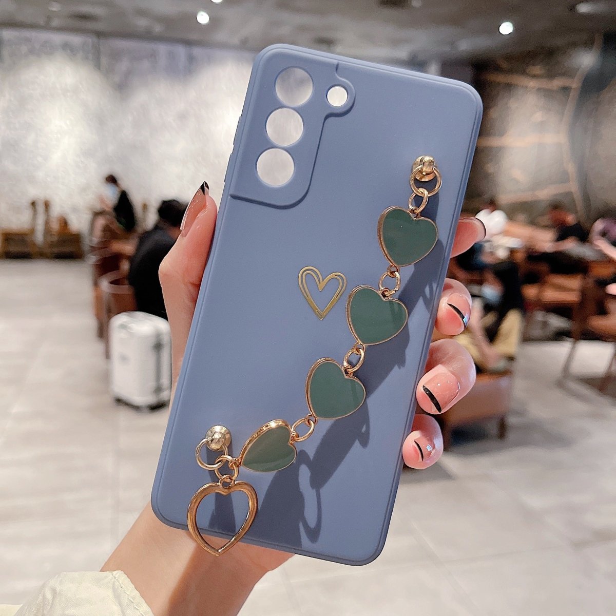 Love Chain Phone Case - Bronzing Hollow, Drop Resistant