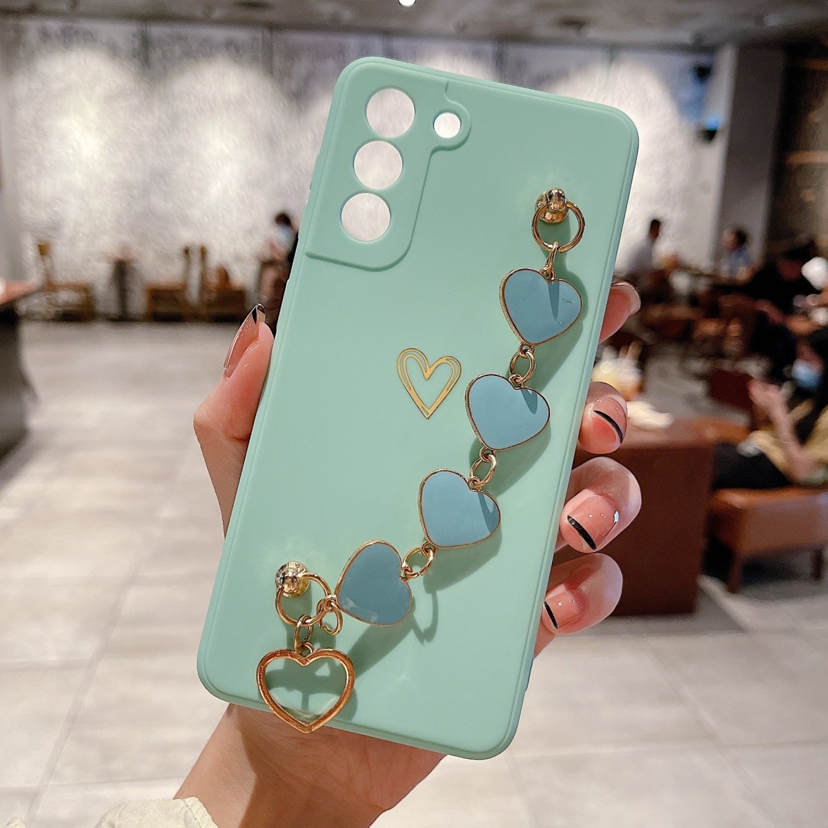 Love Chain Phone Case - Bronzing Hollow, Drop Resistant