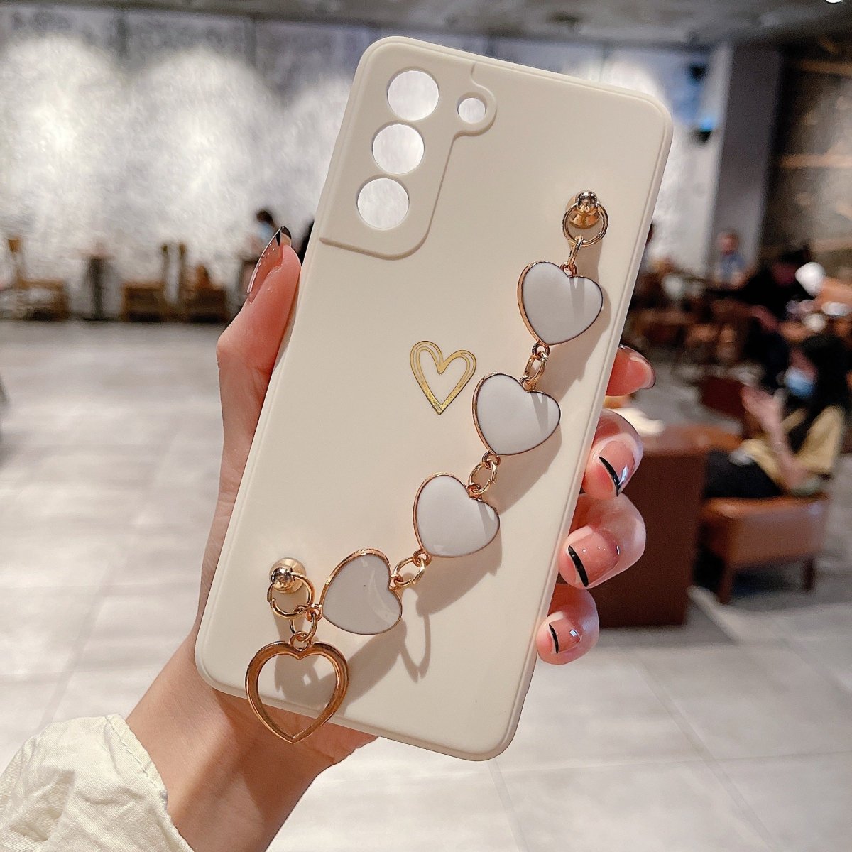 Love Chain Phone Case - Bronzing Hollow, Drop Resistant