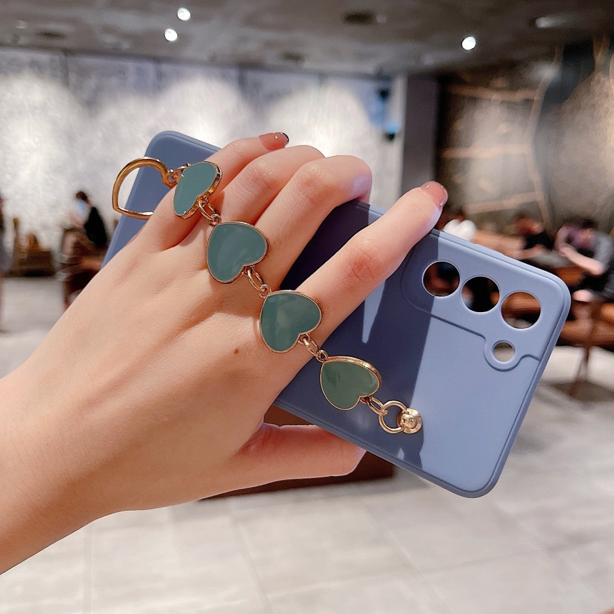 Love Chain Phone Case - Bronzing Hollow, Drop Resistant
