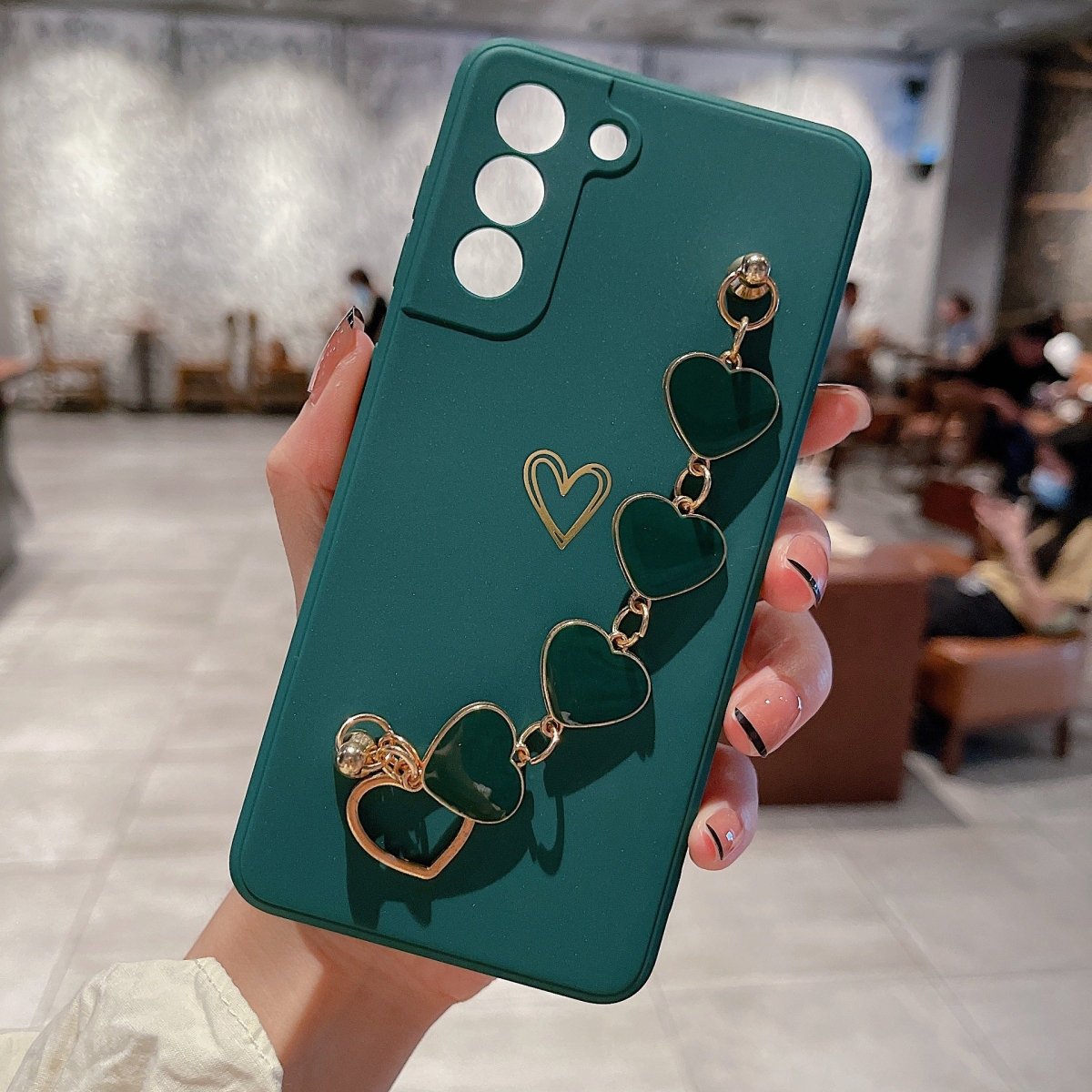 Love Chain Phone Case - Bronzing Hollow, Drop Resistant
