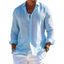 Chemise à manches longues décontractée pour homme - Couleur unie et grande taille