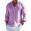Chemise à manches longues décontractée pour homme - Couleur unie et grande taille