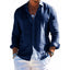 Chemise à manches longues décontractée pour homme - Couleur unie et grande taille