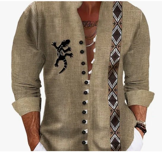 Camisa Casual Impresa en 3D para Hombre