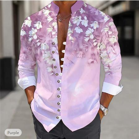 Camisa Casual Impresa en 3D para Hombre