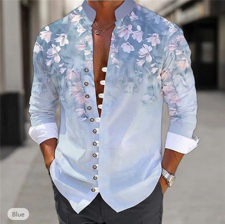 Camisa Casual Impresa en 3D para Hombre