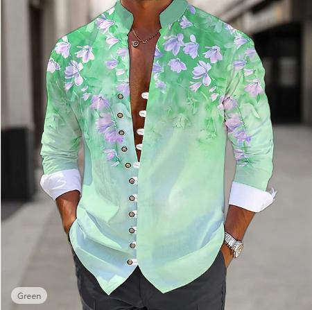 Camisa Casual Impresa en 3D para Hombre