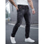 Men's Ripped Denim Jeans with Cat-Whisker Scratches