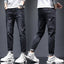 Men's Ripped Denim Jeans with Cat-Whisker Scratches