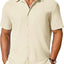 Men's Short-Sleeve Button-Up Wrinkle-Resistant Shirt