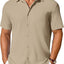 Men's Short-Sleeve Button-Up Wrinkle-Resistant Shirt