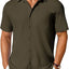 Men's Short-Sleeve Button-Up Wrinkle-Resistant Shirt