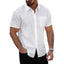 Camisa de algodón de manga corta para hombre con bolsillo
