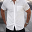 Camisa de algodón de manga corta para hombre con bolsillo
