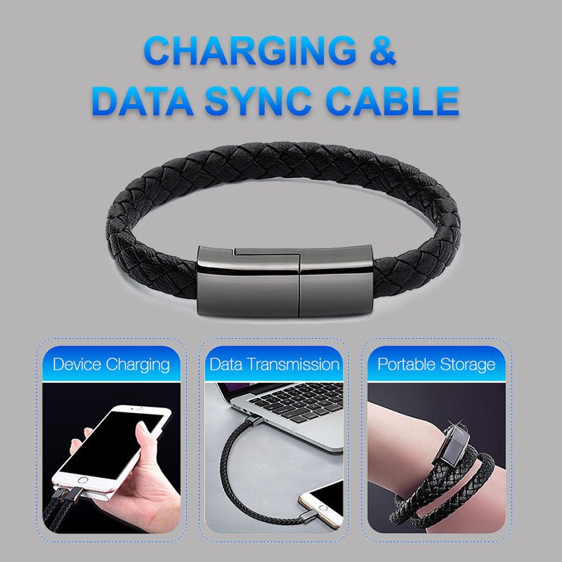 Cable USB de Carga en Forma de Pulsera Estilosa para iPhone y Android
