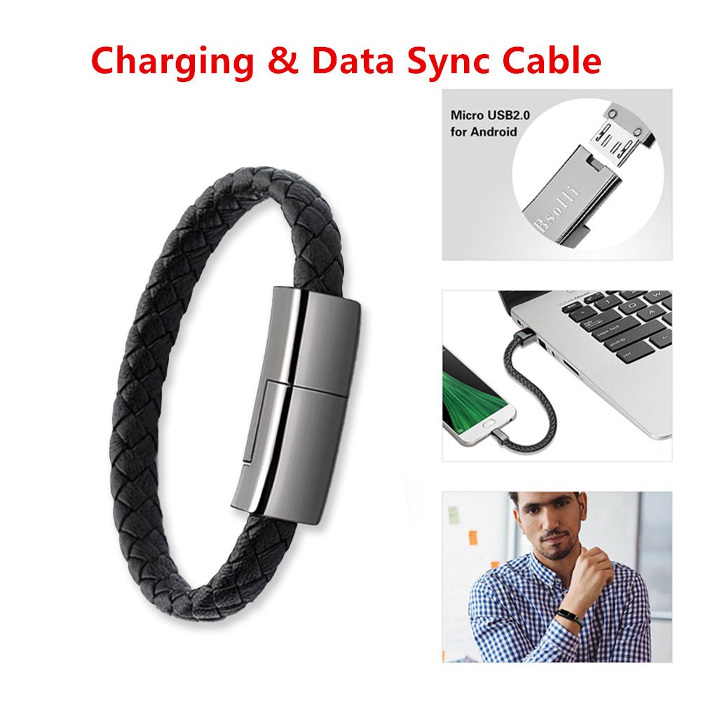 Cable USB de Carga en Forma de Pulsera Estilosa para iPhone y Android