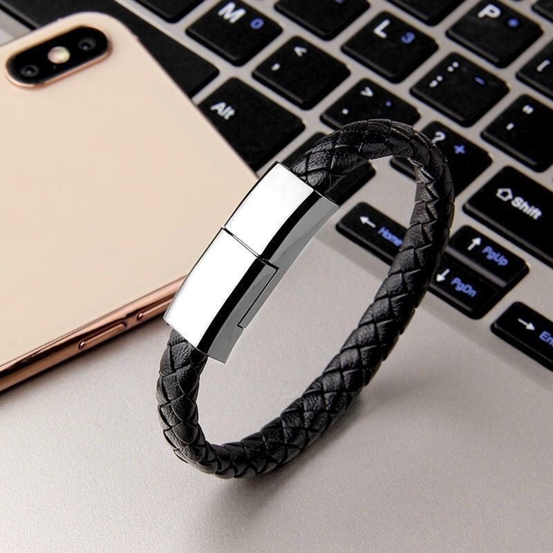 Cable USB de Carga en Forma de Pulsera Estilosa para iPhone y Android