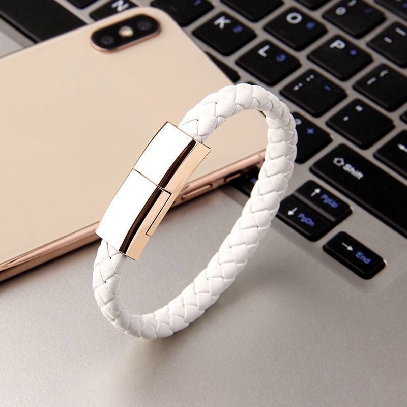 Cable USB de Carga en Forma de Pulsera Estilosa para iPhone y Android