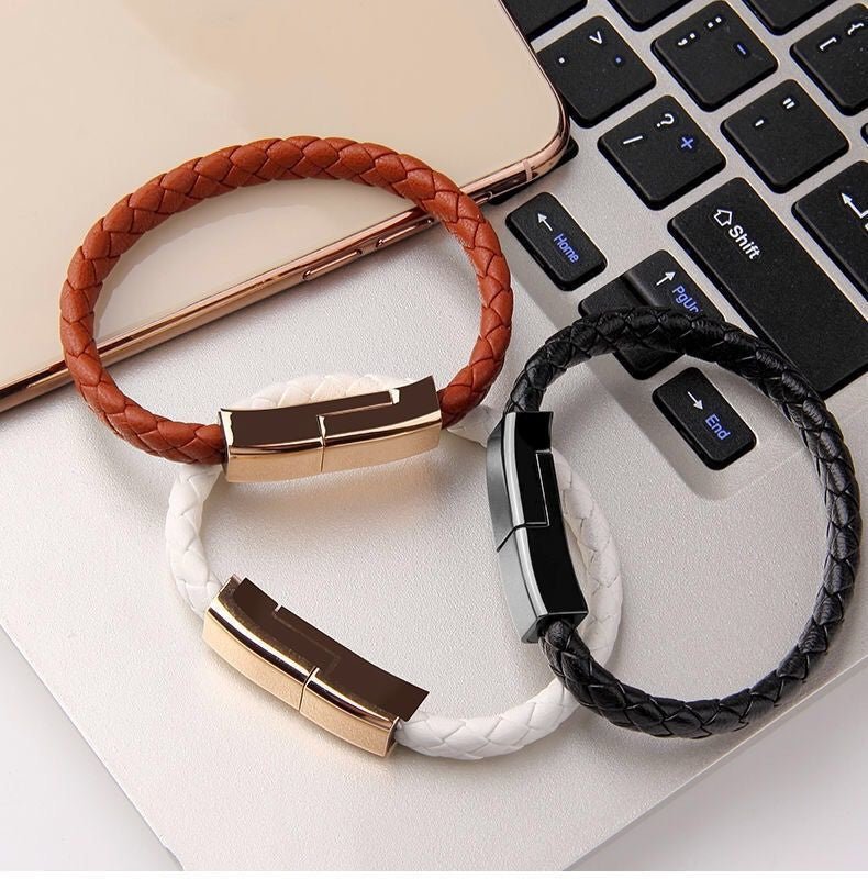 Cable USB de Carga en Forma de Pulsera Estilosa para iPhone y Android