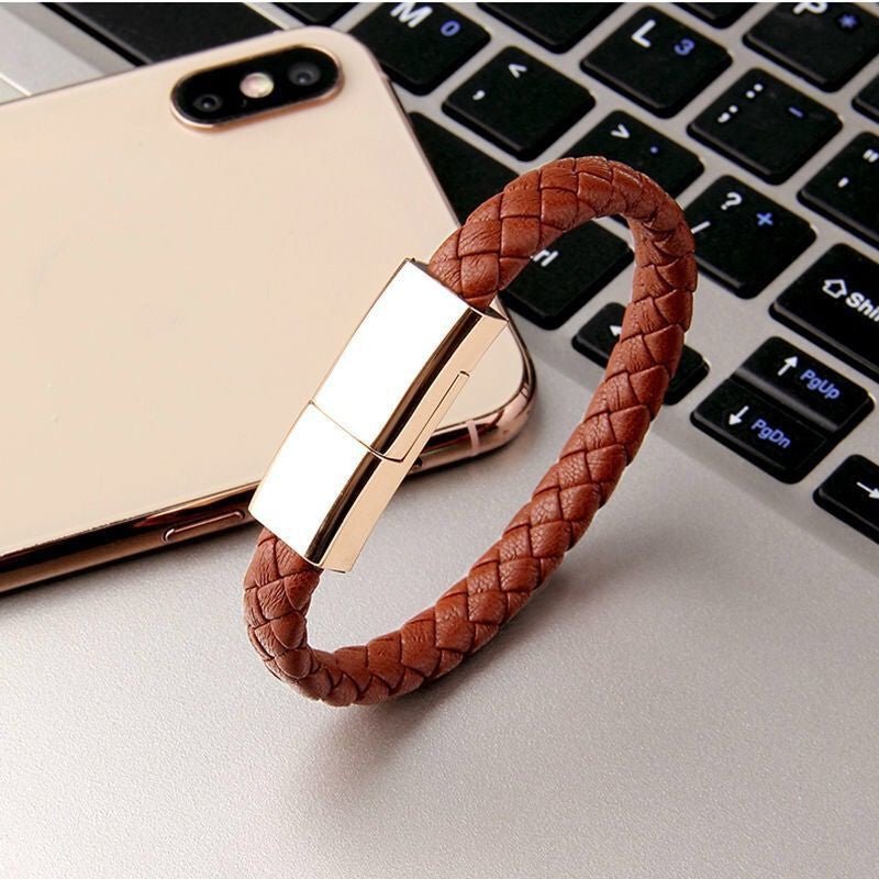 Cable USB de Carga en Forma de Pulsera Estilosa para iPhone y Android