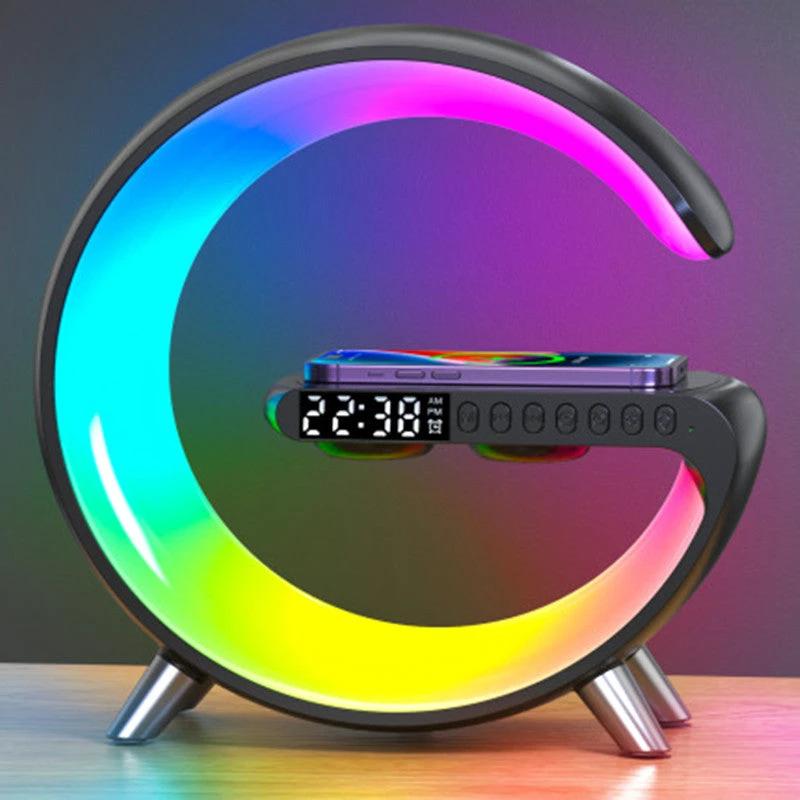 Lampe LED intelligente en forme de G avec haut-parleur Bluetooth et chargeur sans fil