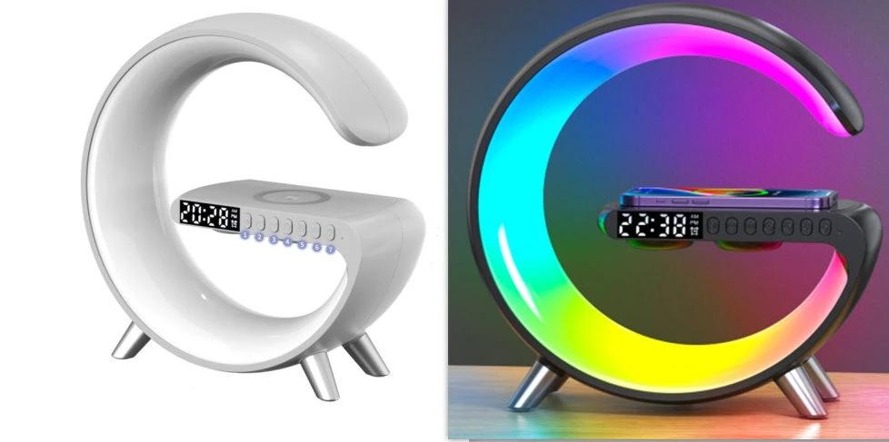 Lampe LED intelligente en forme de G avec haut-parleur Bluetooth et chargeur sans fil