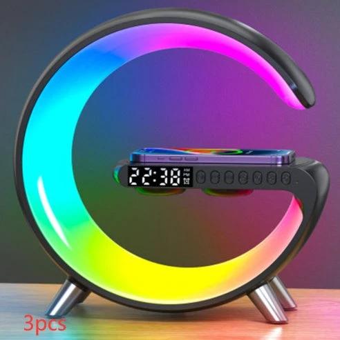 Lampe LED intelligente en forme de G avec haut-parleur Bluetooth et chargeur sans fil