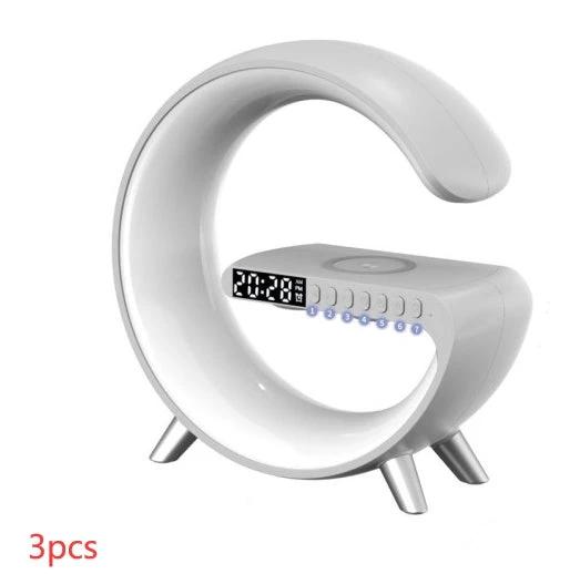 Lampe LED intelligente en forme de G avec haut-parleur Bluetooth et chargeur sans fil