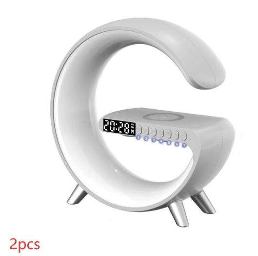 Lampe LED intelligente en forme de G avec haut-parleur Bluetooth et chargeur sans fil