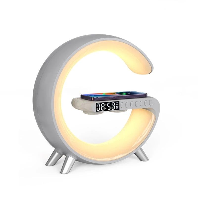 Lampe LED intelligente en forme de G avec haut-parleur Bluetooth et chargeur sans fil