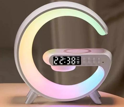 Lampe LED intelligente en forme de G avec haut-parleur Bluetooth et chargeur sans fil