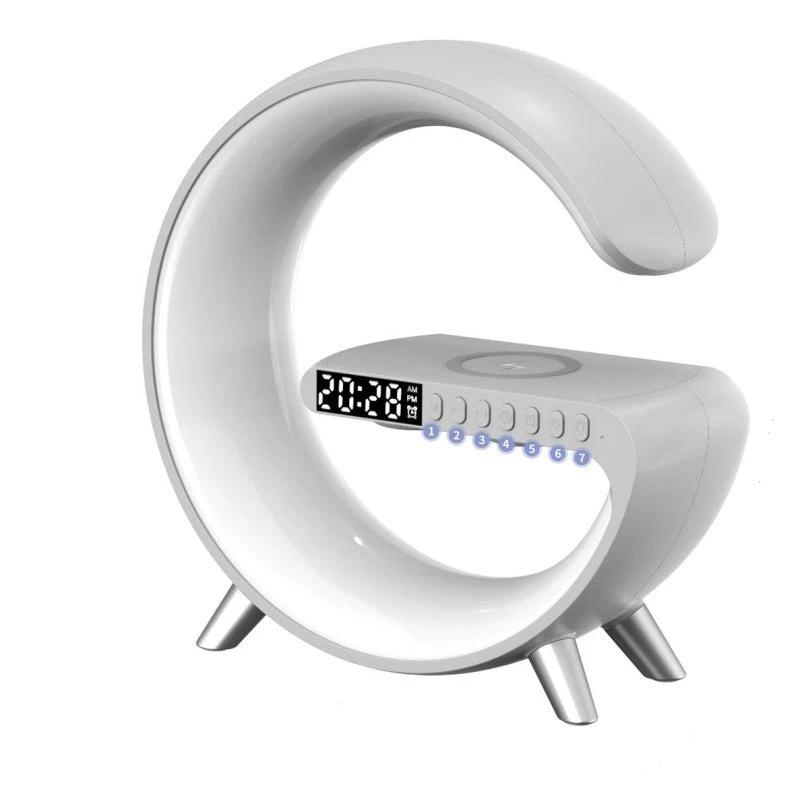 Lampe LED intelligente en forme de G avec haut-parleur Bluetooth et chargeur sans fil