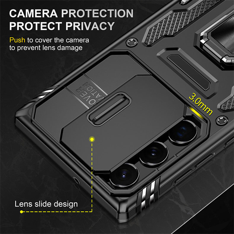 Multifunctional Sliding Window Ring Bracket Phone Case