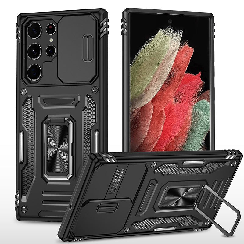 Multifunctional Sliding Window Ring Bracket Phone Case