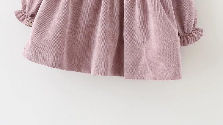 Robe en velours côtelé inspirée de la Corée pour filles bébés