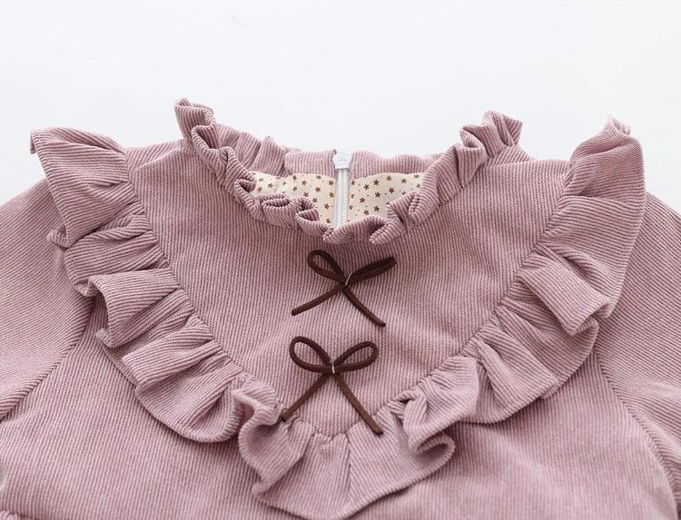 Robe en velours côtelé inspirée de la Corée pour filles bébés
