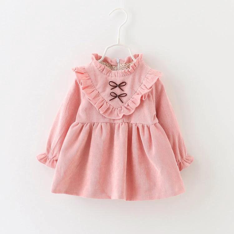 Robe en velours côtelé inspirée de la Corée pour filles bébés