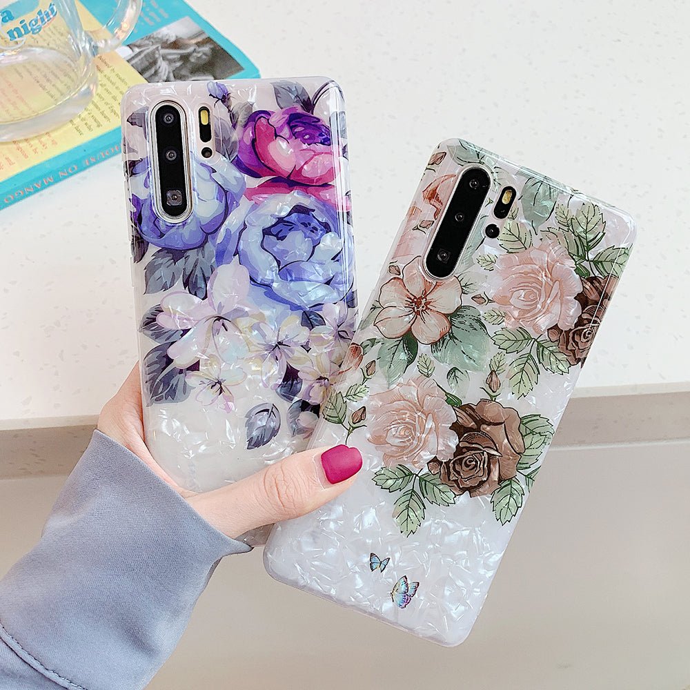 Coque de téléphone rétro à fleurs pour modèles Samsung Galaxy