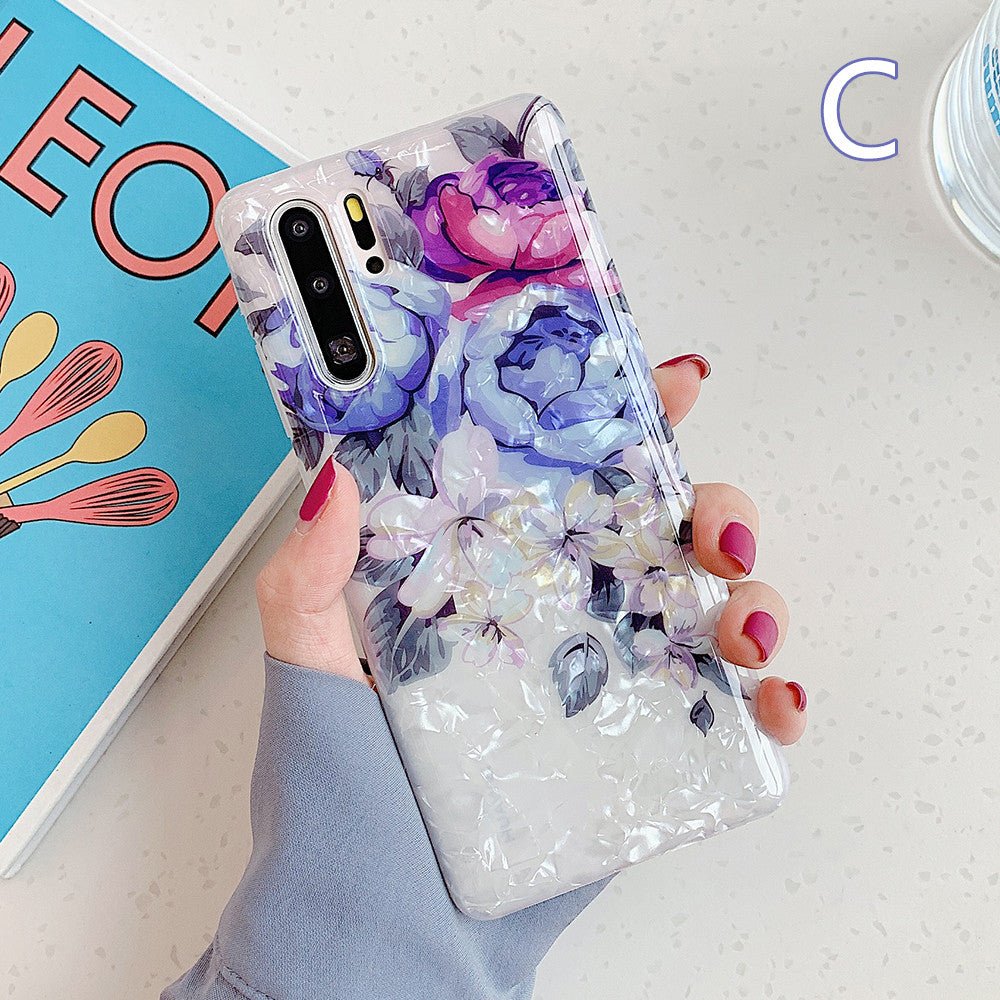Coque de téléphone rétro à fleurs pour modèles Samsung Galaxy