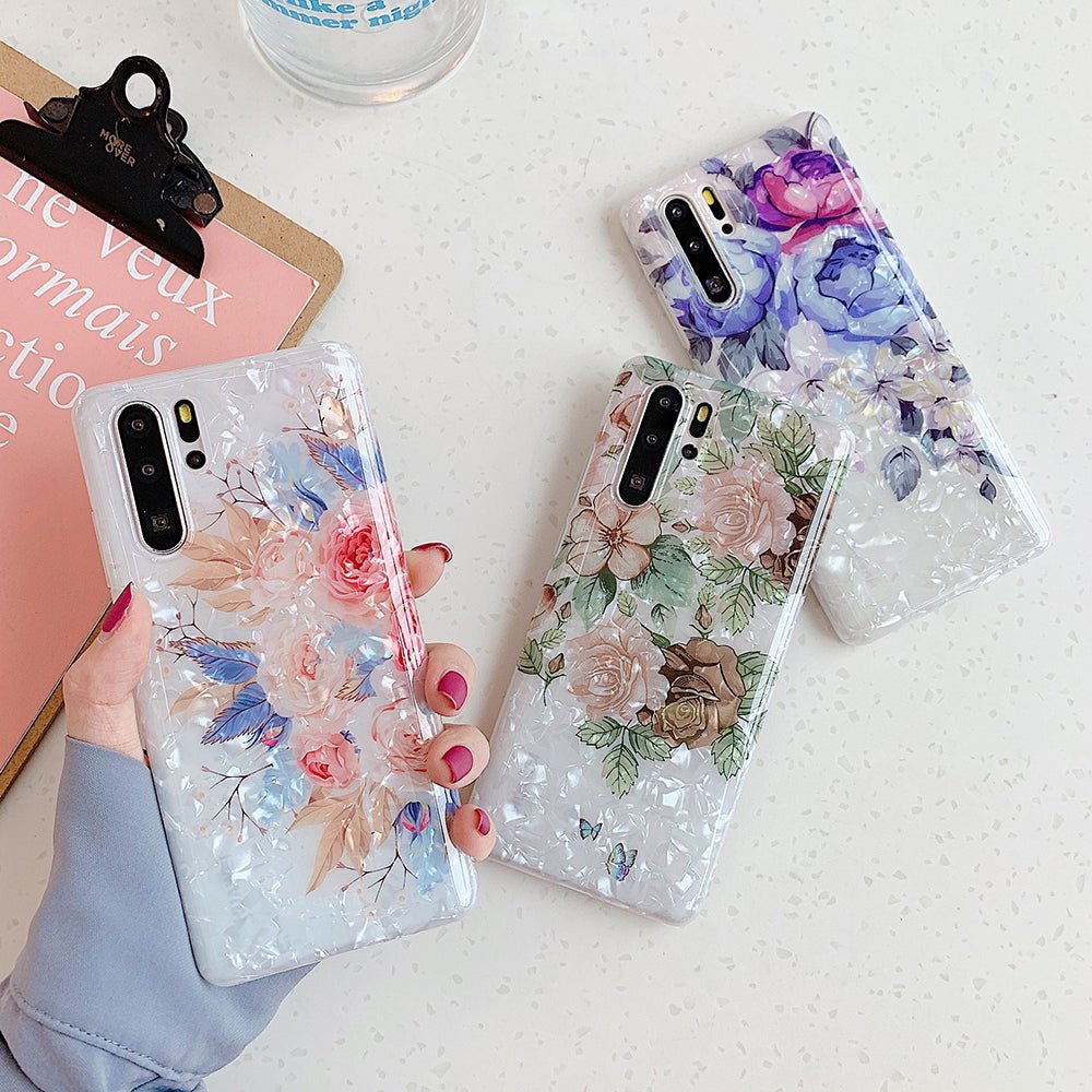 Coque de téléphone rétro à fleurs pour modèles Samsung Galaxy